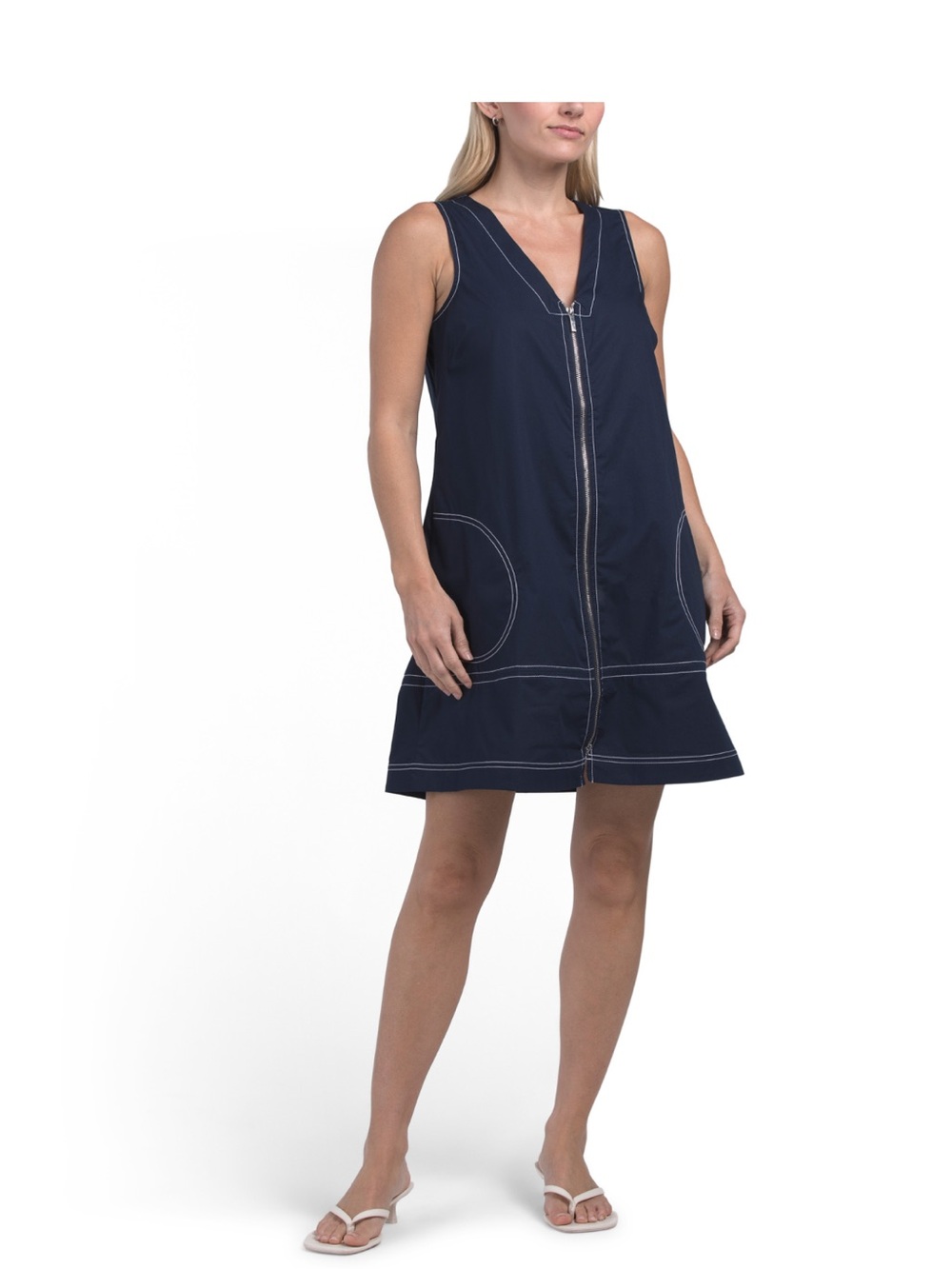 Halogen Sleeveless Zip Through A-Line Minidress